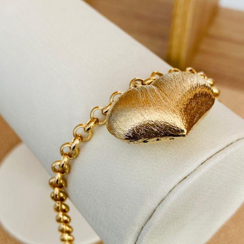 PULSEIRA ELO PORTUGUES COM CORAÇÃO