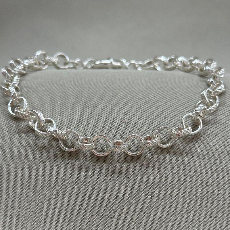 PULSEIRA ELO REDONDO RISCADO C/ FECHO BOLA