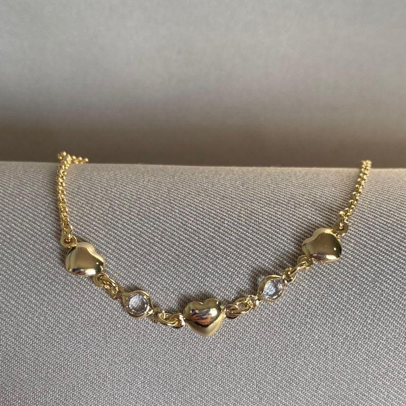 PULSEIRA INFANTIL CORAÇÕES COM ZIRCONIA