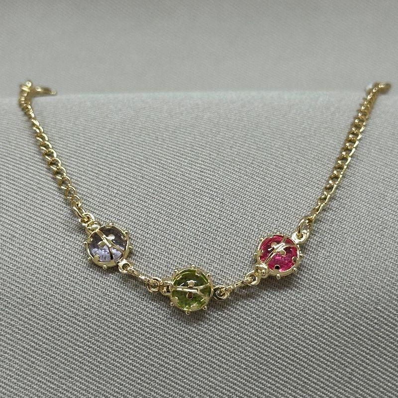 PULSEIRA INFANTIL JOANINHAS COLORIDAS 15CM