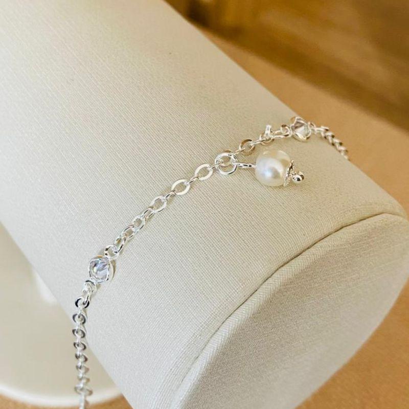 PULSEIRA INFANTIL PEROLA E ZIRCONIA