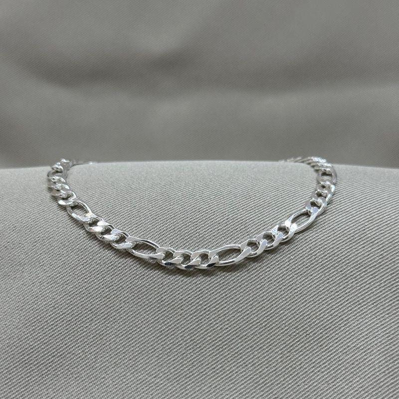 PULSEIRA MASC 3*1/ 4MM/ ELO DIAMANTADO COM FECHO GAVETA/ FIO 1,5/ 20CM GR