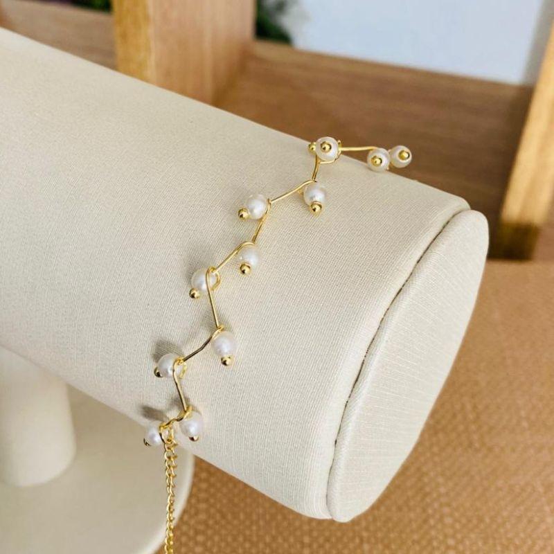 PULSEIRA PEROLAS ENTRELAÇADAS