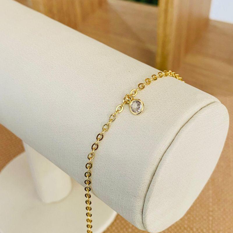 PULSEIRA PONTO DE LUZ ZIRCONIA ELO CADEADINHO