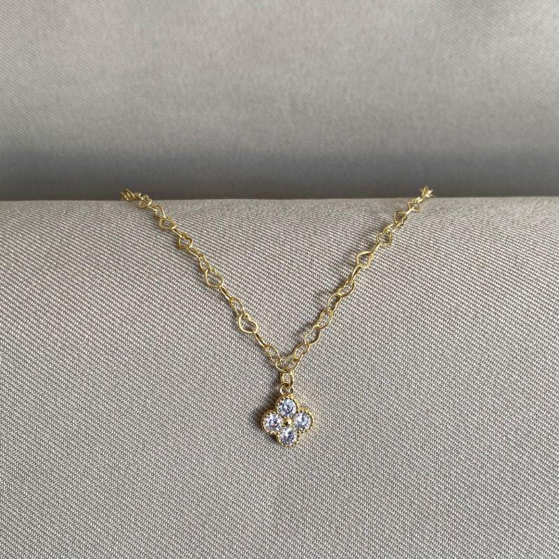 PULSEIRA TREVO CRISTAL ELO CORAÇÃO