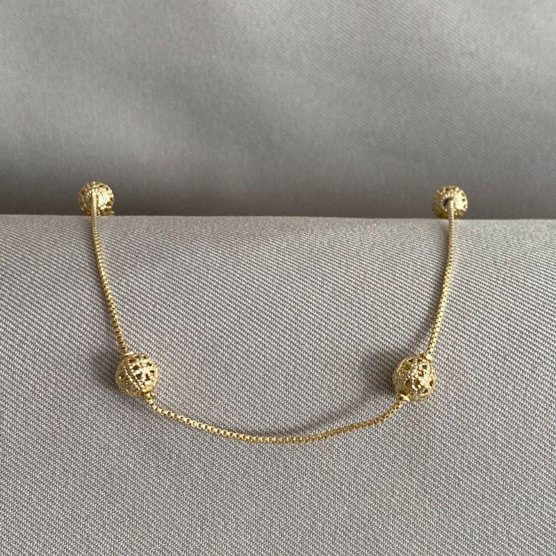 PULSEIRA VENEZIANA COM BOLINHA VAZADA