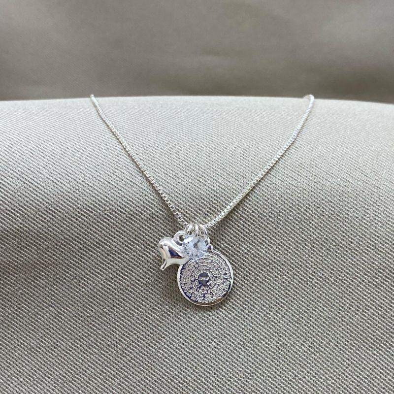 PULSEIRA VENEZIANA COM PINGENTES CORAÇÃO , ZIRCONIA E MEDALHA ORAÇÃO DO PAI NOSSO