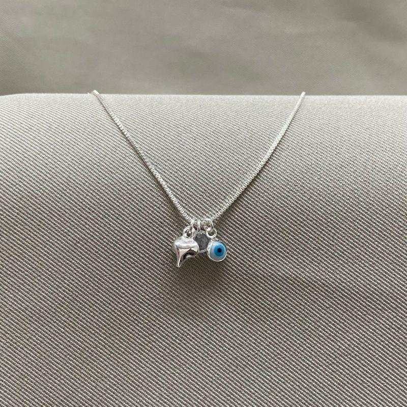 PULSEIRA VENEZIANA COM PINGENTES OLHO GREGO, CORAÇÃO E PONTO DE LUZ EM ZIRCONIA CRISTAL