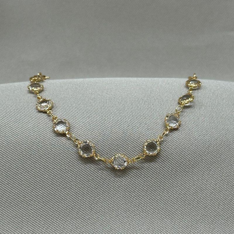 PULSEIRA VIDRO CRISTAL 6MM GARRA TRABALHADA