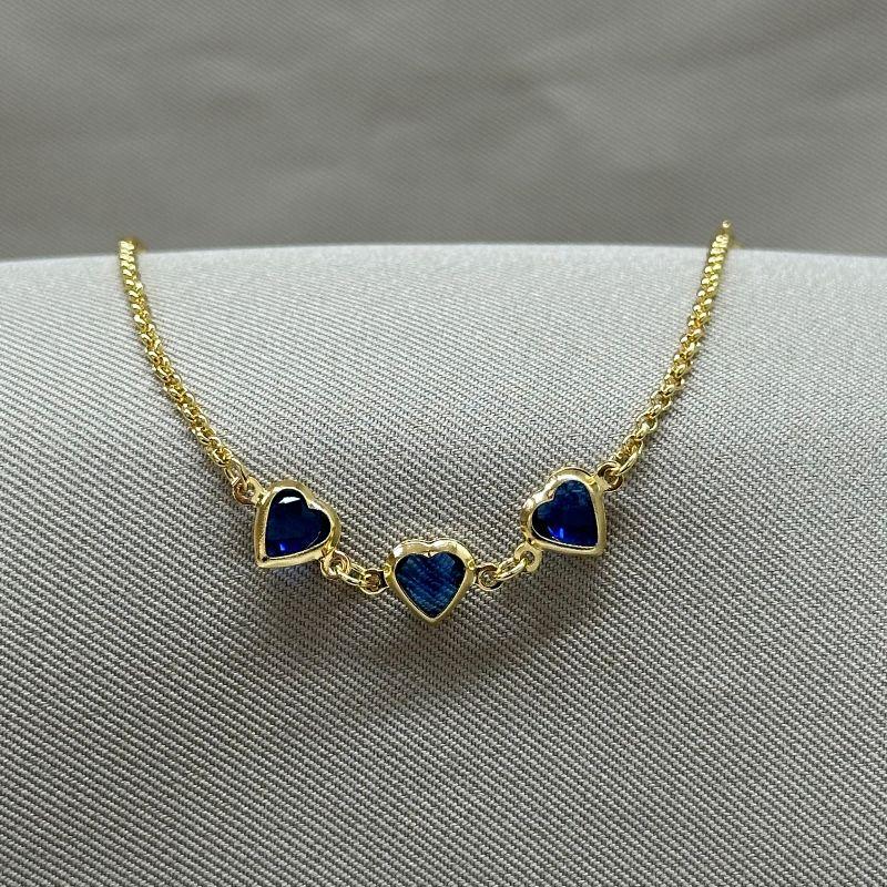 PULSLEIRA ELO PORTUGUES E CORAÇÕES 6MM EM TIFANI MONTANA