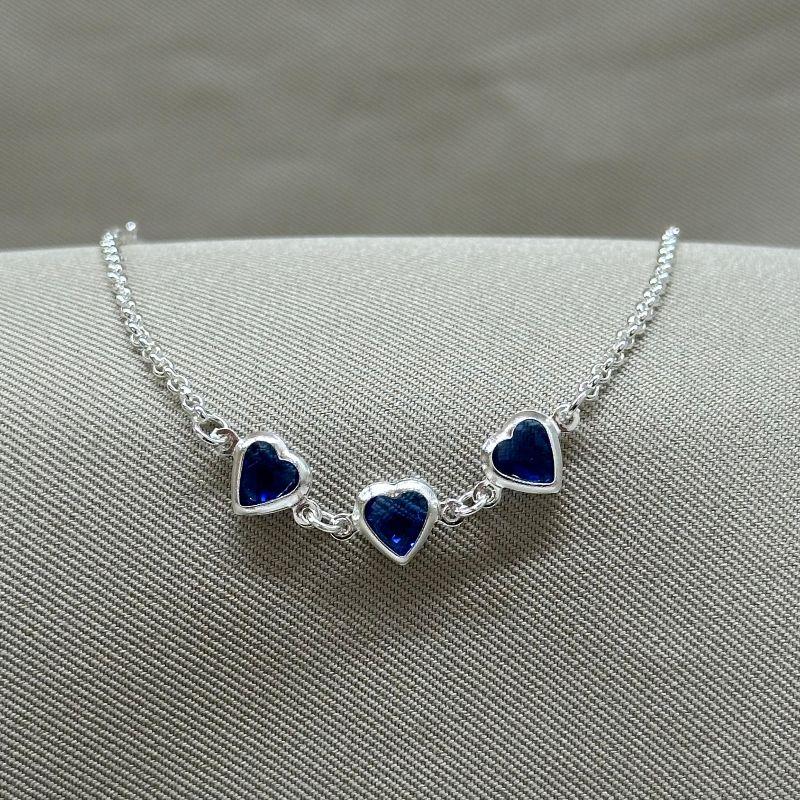 PULSLEIRA ELO PORTUGUES E CORAÇÕES 6MM EM TIFANI MONTANA