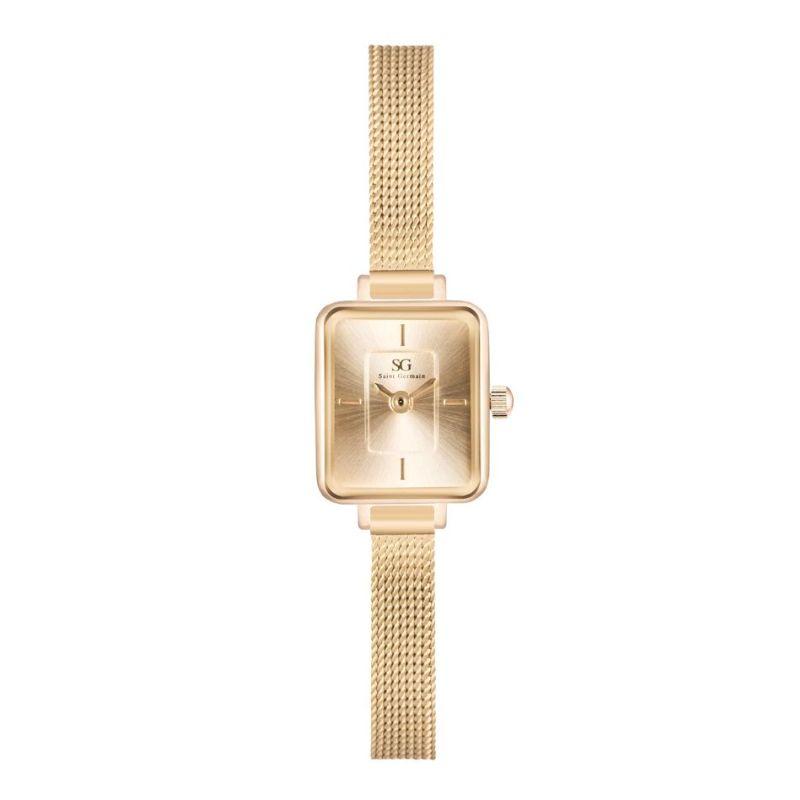 Relógio Feminino Quadrado Dourado Square Mini Chelsea Full Gold