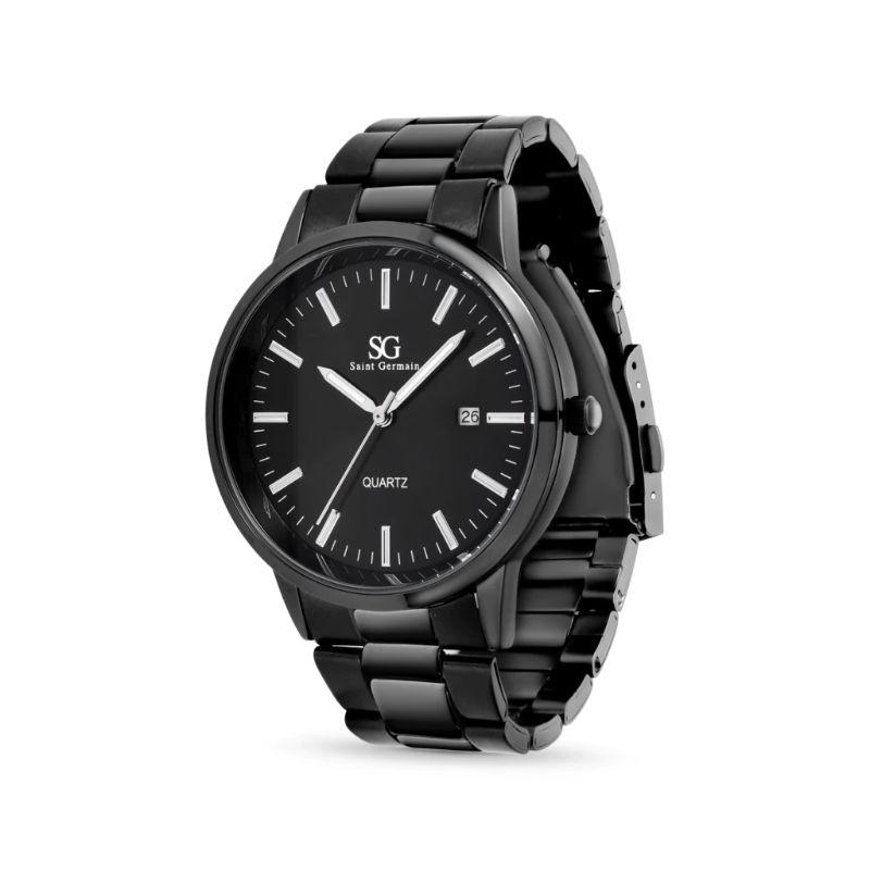 Relógio Masculino Belmont Date Metal Preto com Fundo Preto