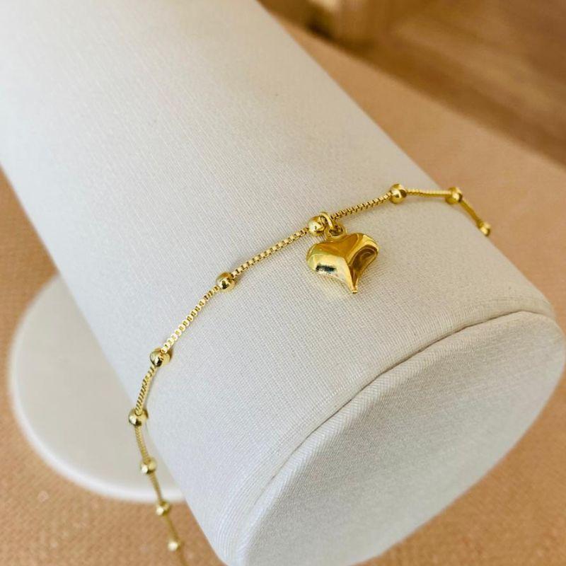 TORNOZELEIRA BOLINHAS COM CORAÇÃO