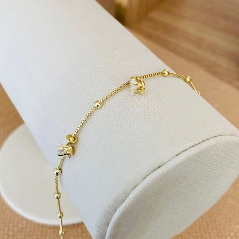 TORNOZELEIRA BOLINHAS COM ESTRELA