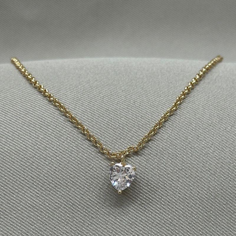 TORNOZELEIRA ELO PORTUGUES C/ ZIRCONIA CORAÇÃO