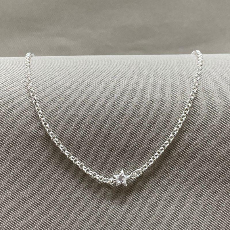 TORNOZELEIRA FEMININA ELO PORTUGUES E ESTRELA EM ZIRCONIA CRISTAL 6MM