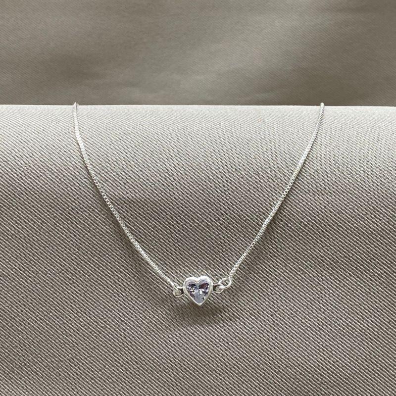 TORNOZELEIRA VENEZIANA BIP. CORAÇÃO 6MM ZIRCONIA CRISTAL