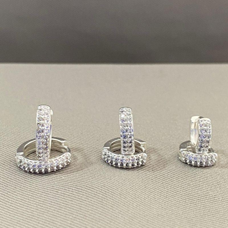 TRIO DE BRINCOS ARGOLINHA CRAVEJADO