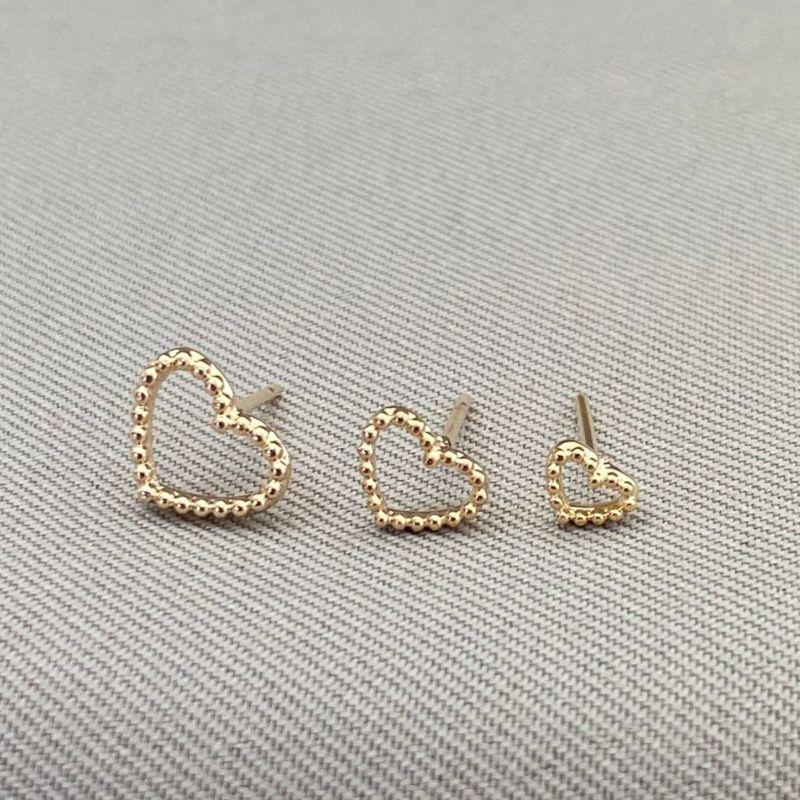 TRIO DE BRINCOS DE CORAÇÃO