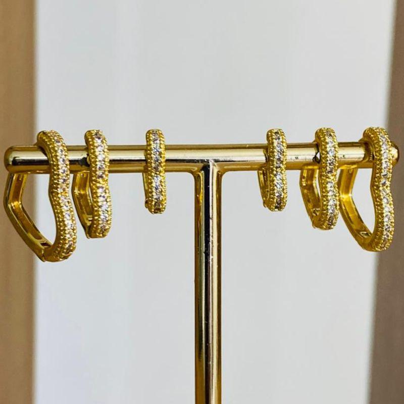 BRINCO TRIO CORAÇÃO CRAVEJADO