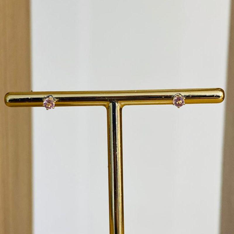 BRINCO ZIRCONIA ROSA PONTO DE LUZ P