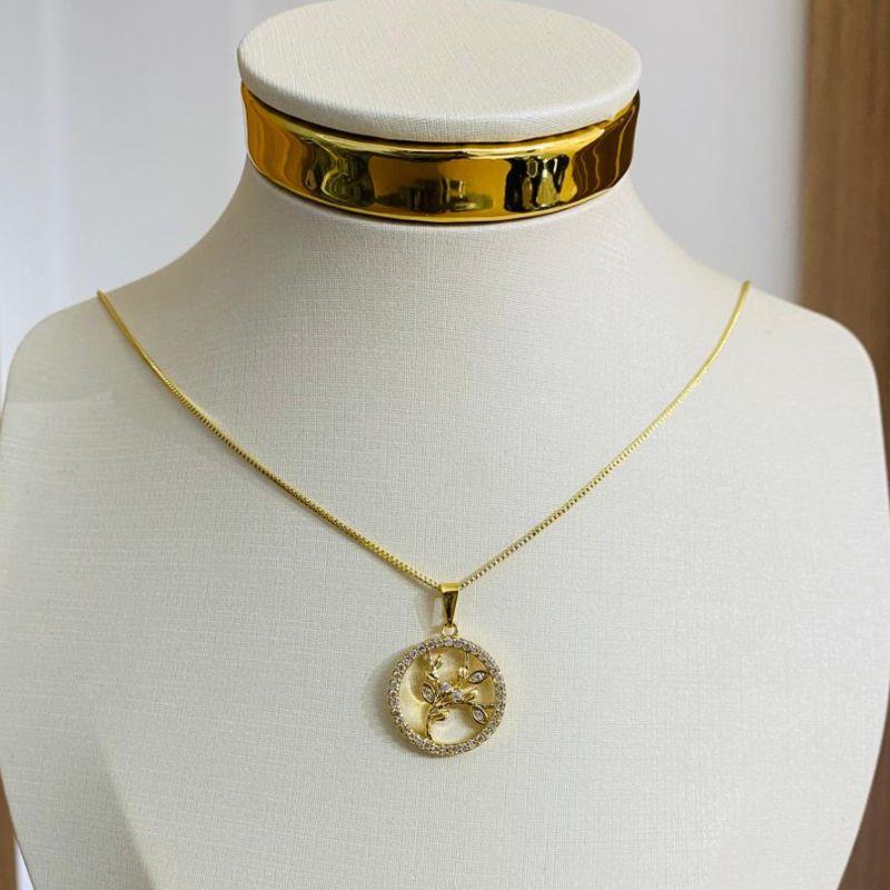 COLAR ARVORE DA VIDA CRAVEJADA