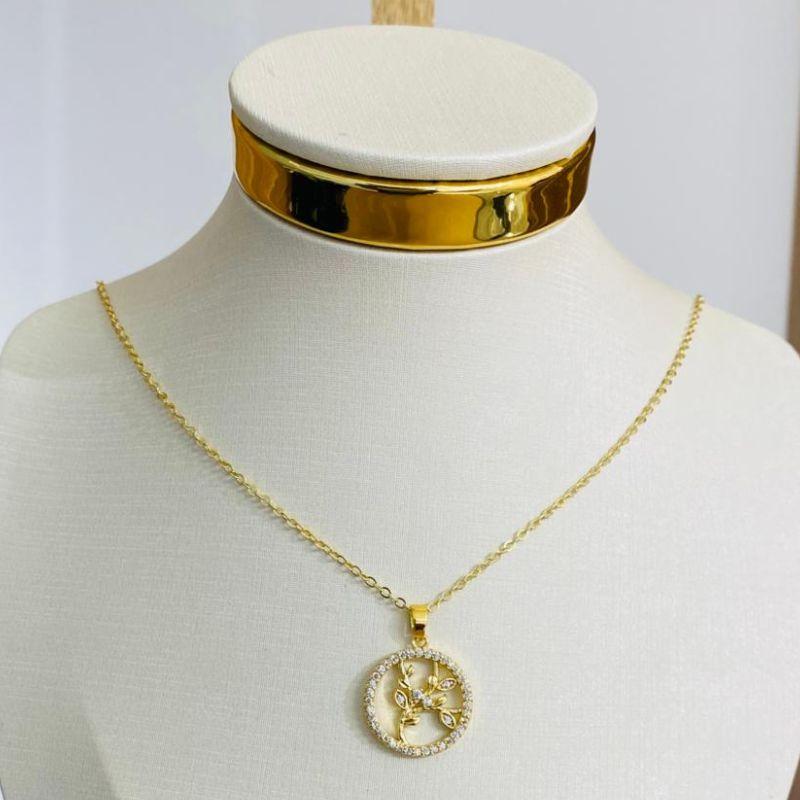 COLAR ARVORE DA VIDA CRAVEJADA