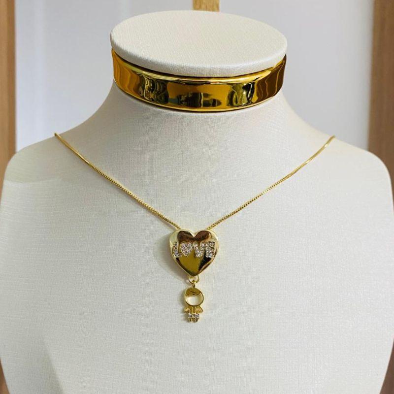 COLAR CORAÇÃO COM 1 MENINO