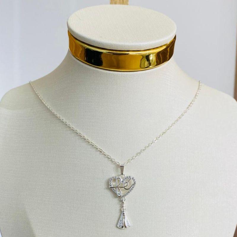 COLAR N.S. APARECIDA COM CORAÇÃO FÉ