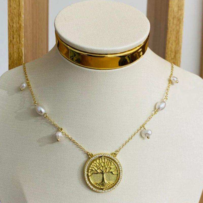 COLAR ARVORE DA VIDA COM PEROLAS