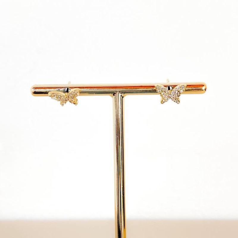 BRINCO BORBOLETA CRAVEJADA