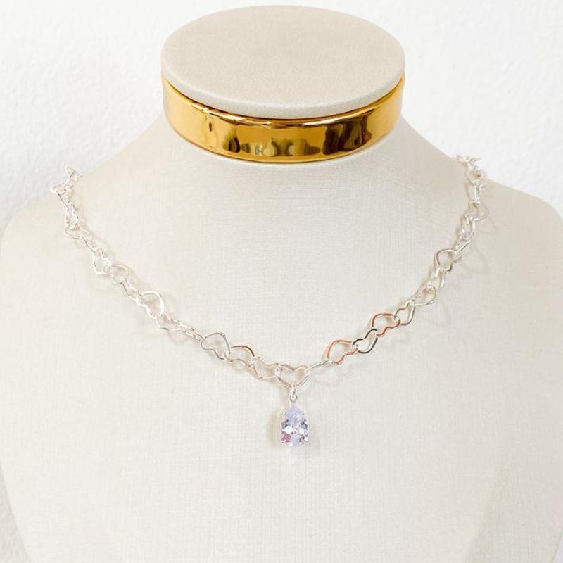 CHOCKER ELOS CORAÇÕES COM GOTA ZIRCONIA