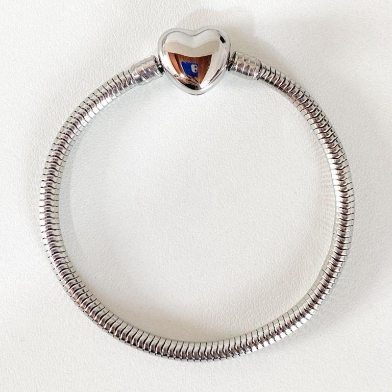 PULSEIRA DE BERLOQUE FECHO CORAÇÃO 21CM EM STEEL