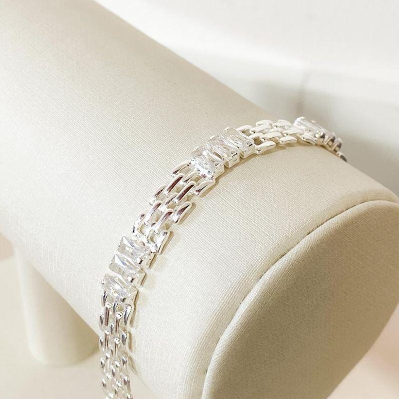 PULSEIRA MALHA RELÓGIO COM ZIRCONIAS