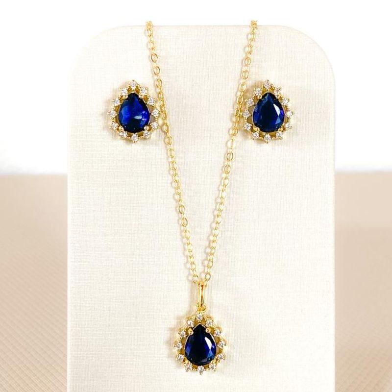 CONJUNTO GOTA CRAVEJADA AZUL