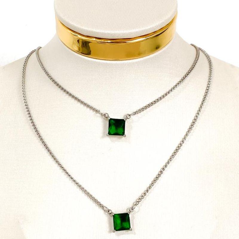 ESCAPULARIO ZIRCONIA VERDE