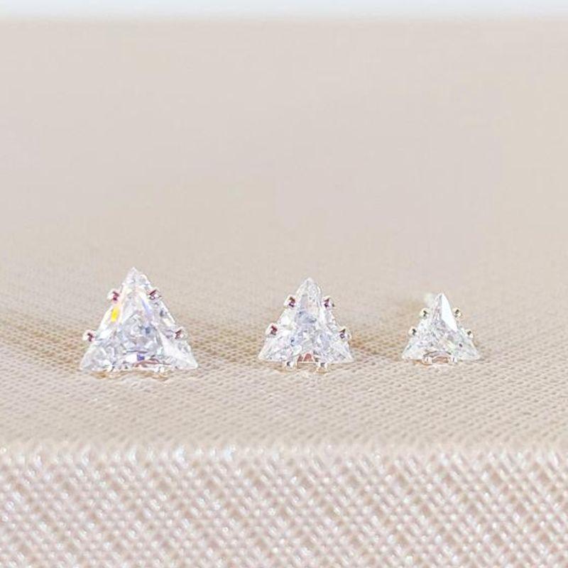 TRIO DE BRINCOS TRIÂNGULO CRISTAL