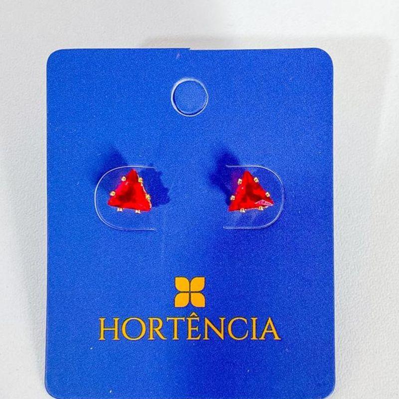 BRINCO ZIRCONIA TRIANGULO VERMELHO