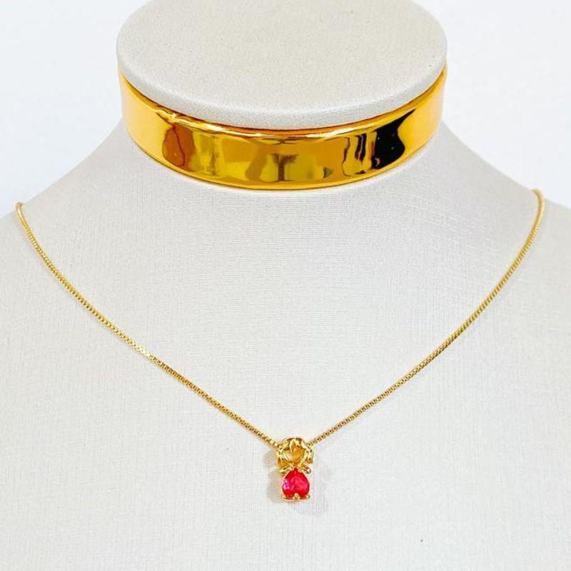 COLAR MENININHA ZIRCONIA ROSA