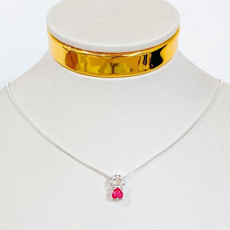 COLAR MENININHA ZIRCONIA ROSA