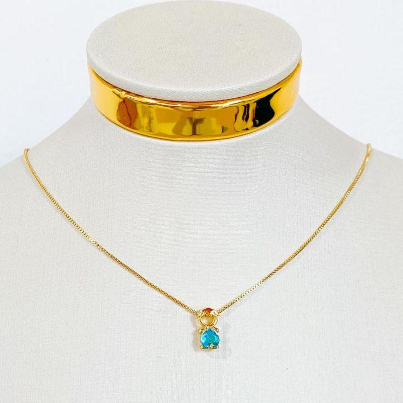 COLAR MENININHO ZIRCONIA AZUL