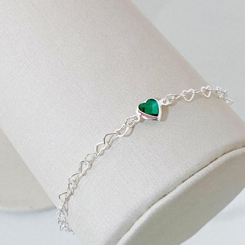 PULSEIRA CORAÇÃO VERDE ELOS CORAÇÕES