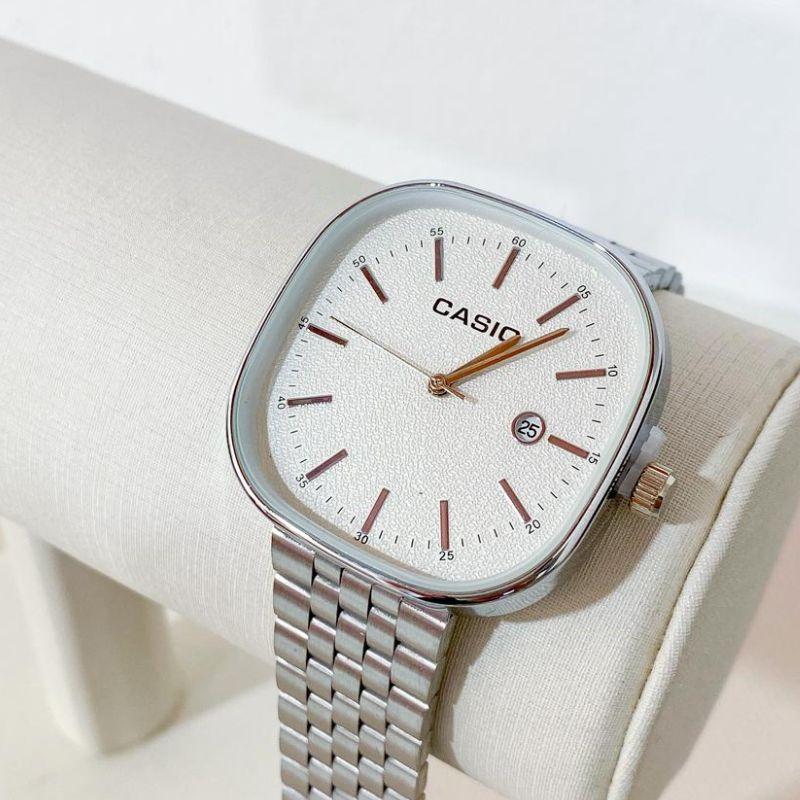 RELOGIO CASIO PRATA FUNDO BRANCO