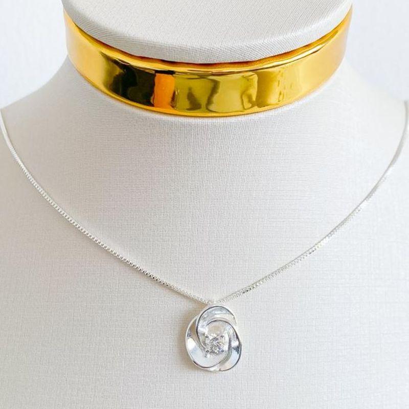 COLAR ESPIRAL COM ZIRCONIA