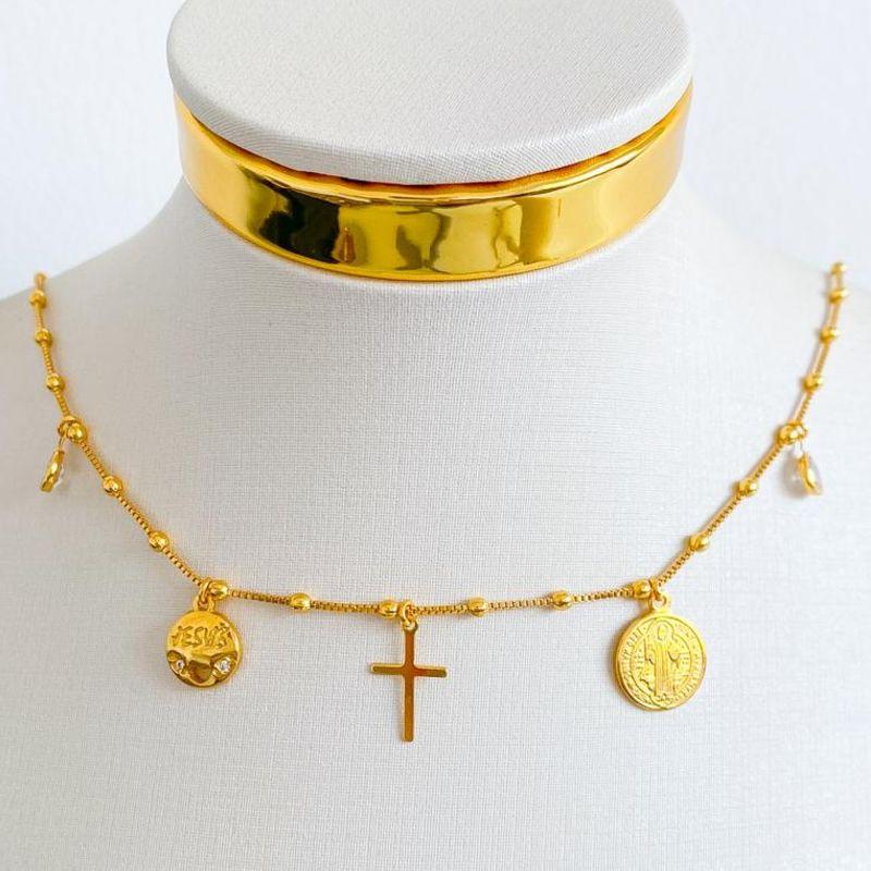 COLAR RELIGIOSO SÃO BENTO E CRUZ