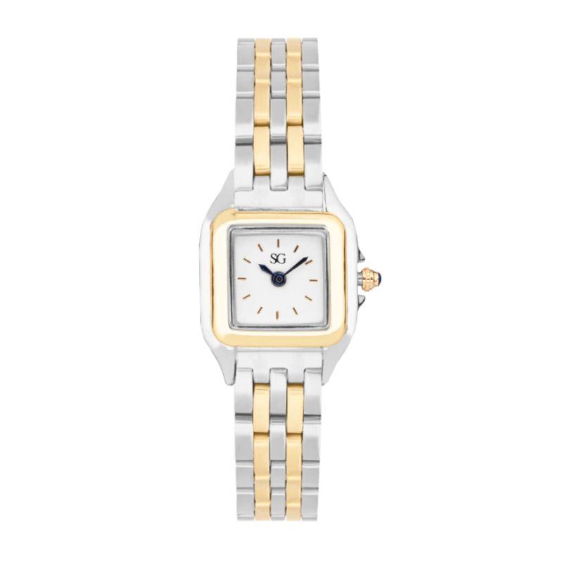 Relógio Feminino Boxy Bicolor Gold