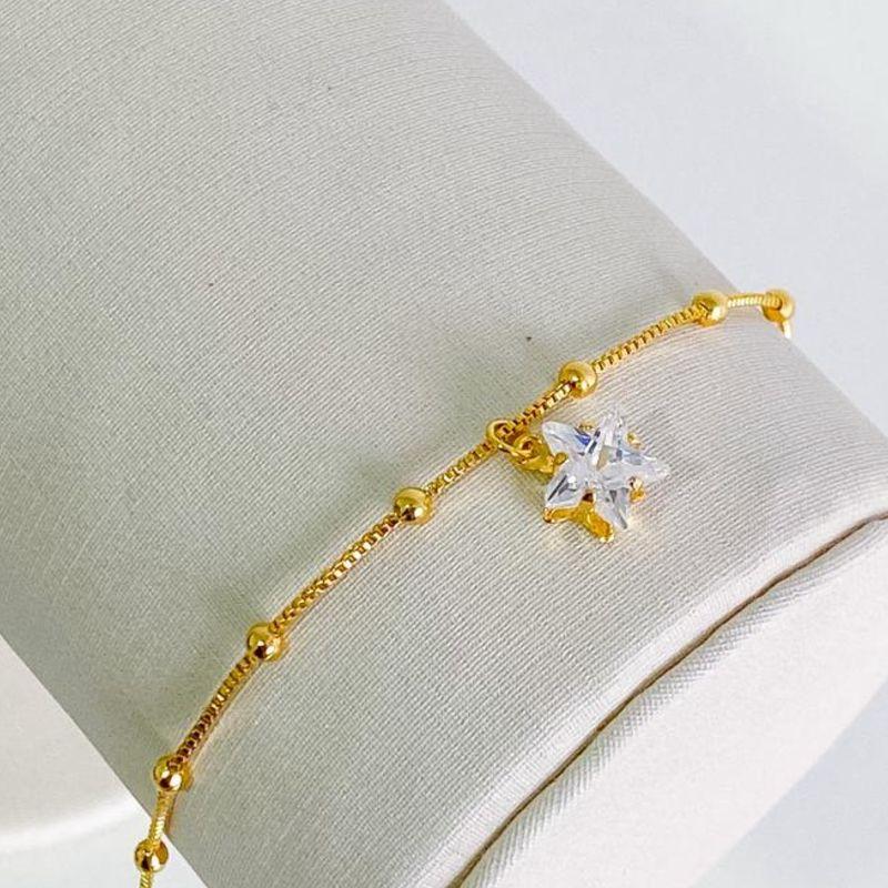 TORNOZELEIRA BOLINHAS COM ESTRELA