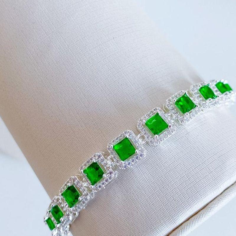 PULSEIRA RIVIERA CRAVEJADA VERDE