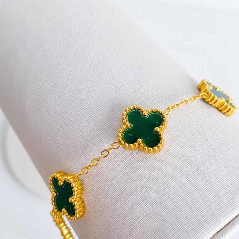 PULSEIRA 5 TREVOS VERDES STEEL